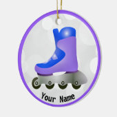 Blaues Lila Inline-Skate-Design Keramik Ornament (Links)