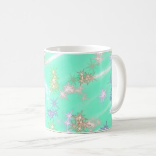 Blaues lila, kurvenförmiges Design Kaffeetasse (VorderseiteRechts)