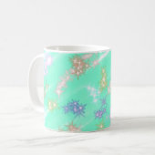 Blaues lila, kurvenförmiges Design Kaffeetasse (Vorderseite Links)