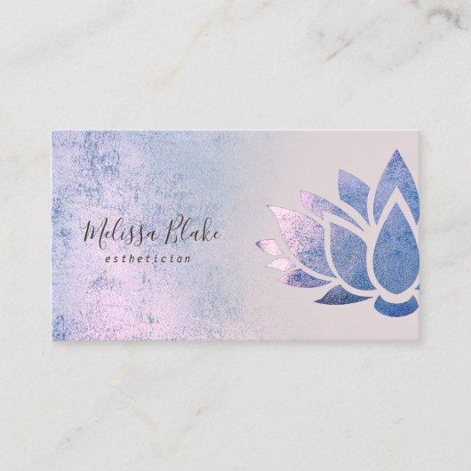 Blaues lila Lotus-Logo Visitenkarte (Vorderseite)