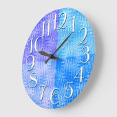 Blaues lila Muster-elegante Überformatzahlen Große Wanduhr (Winkel)