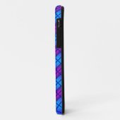 Blaues Lila Neonmuster Case-Mate iPhone Hülle (Hinten/Links)