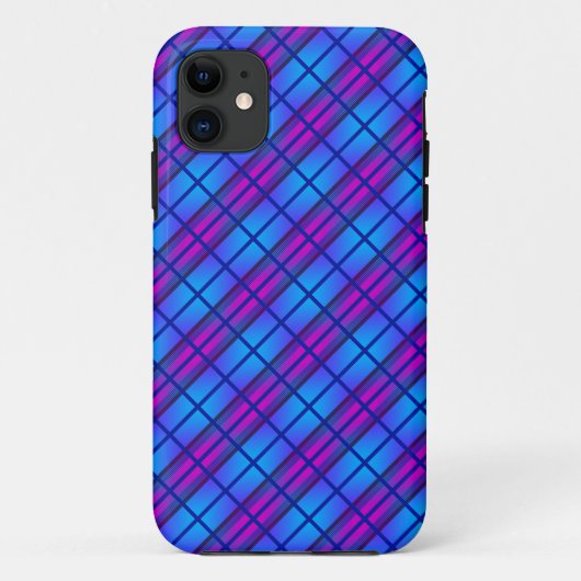 Blaues Lila Neonmuster Case-Mate iPhone Hülle (Rückseite)