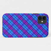 Blaues Lila Neonmuster Case-Mate iPhone Hülle (Rückseite (Horizontal))
