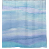 Blaues Lila Ozeanlagenmuster Duschvorhang (Vorderseite)