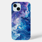 Blaues Lila Paint Pour Abstrakt Liquid Ästhetik Case-Mate iPhone Hülle (Rückseite)
