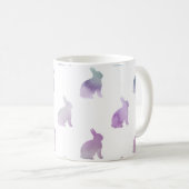 Blaues Lila Pastell Wasserfarben Kaffeetasse (VorderseiteRechts)