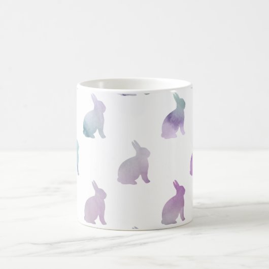 Blaues Lila Pastell Wasserfarben Kaffeetasse (Mittel)