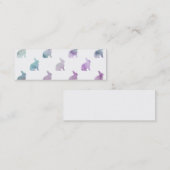 Blaues Lila Pastell Wasserfarben Mini Visitenkarte (Vorne/Hinten)