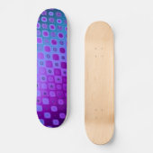 Blaues Lila Retro-Musterskateboard Skateboard (Vorderseite)