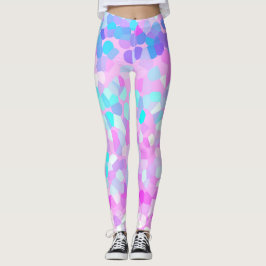 Blaues lila rosa grünes Pastellmosaik Abstrakt Leggings