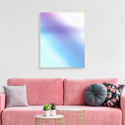 Blaues Lila Rosa und Gelbe Abstrakte Kunst Leinwan Leinwanddruck (Insitu (Wohnzimmer))