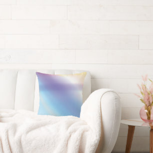 Blaues Lila Rosa und gelbes Abstraktes Kunstkissen Kissen