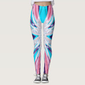 Blaues Lila rosa Winterschneeflocken Yogyym Leggings (Vorderseite)