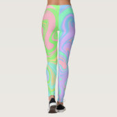 Blaues Lila rosafarbenes Design Leggings (Rückseite)