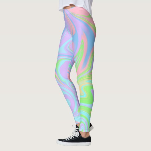Blaues Lila rosafarbenes Design Leggings (Links)