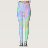 Blaues Lila rosafarbenes Design Leggings (Vorderseite)