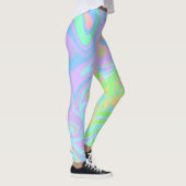 Blaues Lila rosafarbenes Design Leggings (Rechts)