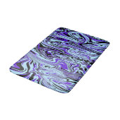 Blaues Lila Schwarzes Elegantes Mod-Muster Badematte (Schrägansicht)