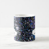 Blaues, lila u. schwarzes abstraktes, Brushstrokes Kaffeetasse (Mittel)