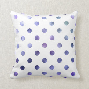 Blaues Lila Violett Metallische Imitat Foil Polka  Kissen