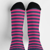 Blaues Lila Violett Rosa Streifen für Individuelle Socken (Oben)