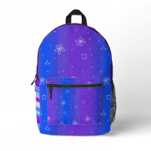 Blaues lila violettes Print Cut Sew Backpack