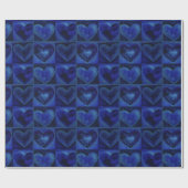 Blaues Lila Wasserfarbenherz Kunst, gemalte Herzen Geschenkpapier (Flach)