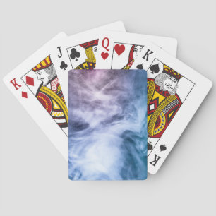 Blaues lila Weiß abstrakte himmlische Wolken rauch Spielkarten
