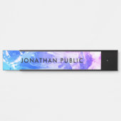 Blaues Lila weißes Marmor in modernem, Abstraktem  Türschild (Vorderseite )