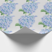 Blaues Lilacs-Muster Geschenkpapier (Ecke)