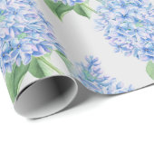 Blaues Lilacs-Muster Geschenkpapier (Rolleneckpunkt)