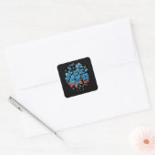 BLAUES LILIES BLUME DESIGN QUADRATISCHER AUFKLEBER (Umschlag)