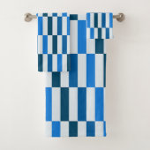 Blaues Linien-Flow-Badehandtuch-Set Badhandtuch Set (Insitu)