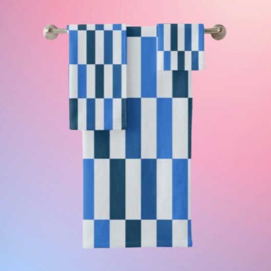 Blaues Linien-Flow-Badehandtuch-Set Badhandtuch Set