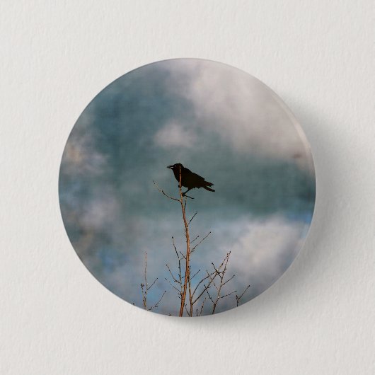 Blaues Linienmuster Button (Vorderseite)