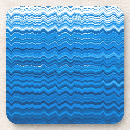 Blaues Linienmuster Getränkeuntersetzer (Vorderseite)