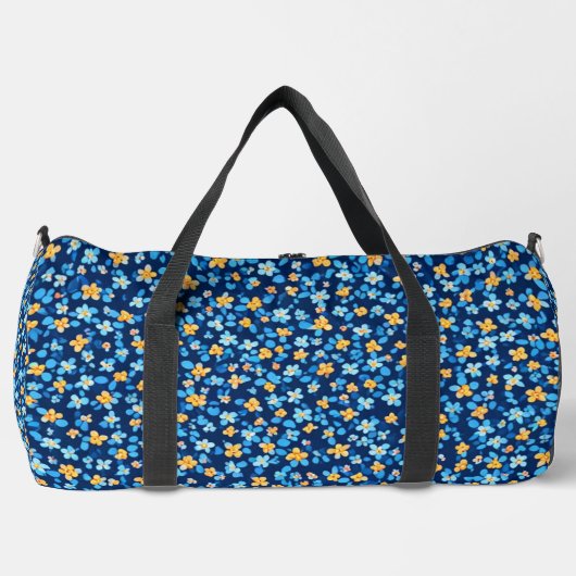 Blaues Little-Blume-Muster Duffle Bag (Vorderseite)