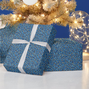 Blaues Little-Blume-Muster Geschenkpapier