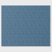 Blaues Little-Blume-Muster Geschenkpapier (Flach)