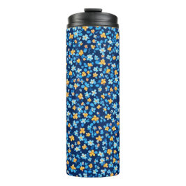 Blaues Little-Blume-Muster Thermosbecher