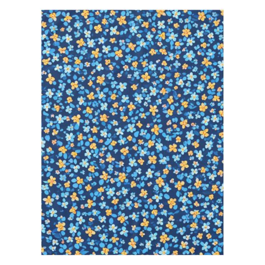 Blaues Little-Blume-Muster Tischdecke (Vorderseite)