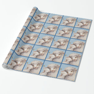 Blaues Little-Lamm-Wrapping-Papier Geschenkpapier