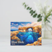 Blaues Loch Malta Postkarte (Stehend Vorderseite)