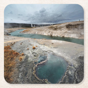 Blaues Loch Rechteckiger Pappuntersetzer