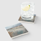 Blaues Loch Steinuntersetzer (Seitenansicht)