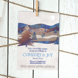 Blaues Logo, braun, Aqua Rustic Holiday Cards Karte