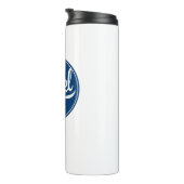 Blaues Logo für das Kies-Fahrrad Thermosbecher (Nach rechts gedreht)