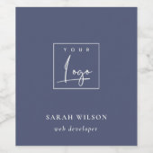 Blaues Logo für Werbeaktionen für Navy-Tinten Weinetikett (Einzelnes Label)