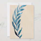 Blaues Lorbeerblätterblatt Babydusche einladen Einladung (Rückseite)